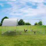 Large Metal Chicken Coop,Outdoor Chicken Coop Run with Water-Resident and Anti-UV Cover,Dome Roof Walk-in Poultry Cage Duck Rabbit House for Outside,Backyard and Farm, 19.5'Lx9'Wx6.5'H HOOYEAH