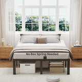 NKZ 14 Inch Queen Bed Frame, Sturdy Metal Platform with Round Corner Legs, 3,500 lbs Heavy Duty Steel Slat Support, Easy Assembly, Noise Free, No Box Spring Needed NKZ