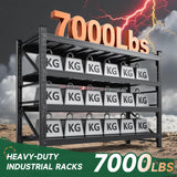 Letaya 68" W Storage Shelves Heavy Duty, 7000LBS Garage Shelving Units, 4 Tier Adjustable Utility Rack Shelf,Large Metal Industrial Shelves,for Shop,Warehouse,Basement (68" W x 24" D x 64" H) Letaya