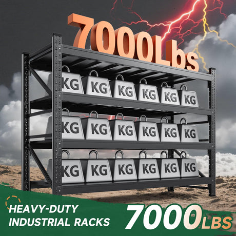 Letaya 68" W Storage Shelves Heavy Duty, 7000LBS Garage Shelving Units, 4 Tier Adjustable Utility Rack Shelf,Large Metal Industrial Shelves,for Shop,Warehouse,Basement (68" W x 24" D x 64" H) Letaya