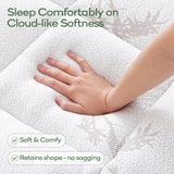 OLANLY Full Mattress Topper – Viscose Made from Bamboo Cooling Pillow Top, Plush Bed Topper with Breathable Quilted Design, Soft Full Mattress Pad for Back Pain Relief, White OLANLY