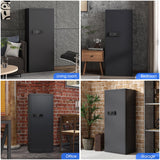 Riflevault 10-14 Rifle Gun Safe for Shotguns, Large Unassembled Gun Safe for Home Rifle and Pistols with Dual Alarm and Mute Mode, Long Gun Cabinet for Rifles with Touchscreen Pad, Removable Shelves Riflevault