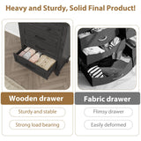 GarveeHome 4 Dresser for Bedroom, 34.8 in Tall Vertical Drawer Dresser with Large Storage, Freestanding Wooden Closet Chest for Bedroom, Living Room, Black GarveeHome