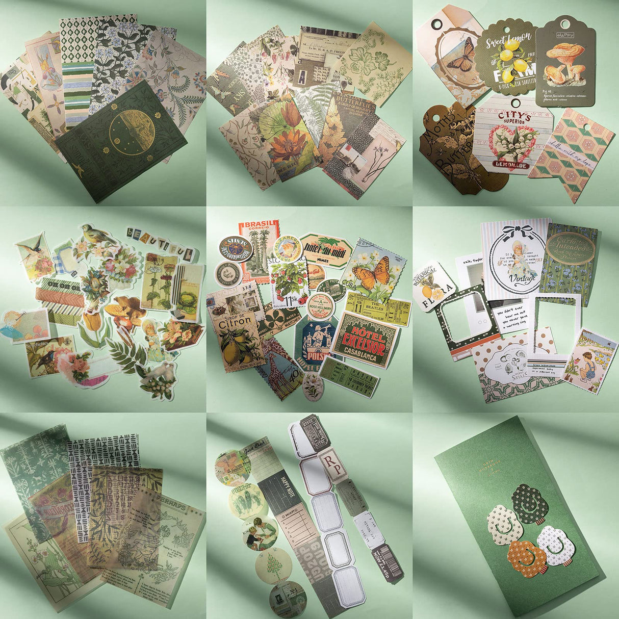 YagCu Aesthetic Scrapbook Kit, Junk Journal Scrapbooking Supplies, Vintage Journaling Set Bullet Journals Material, Large Collection for Teen Girls Women Adults Beginners, Arts Craft Ephemera YagCu