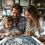 RICUVED White Tiger Diamond Painting Kits for Adults, 5D Diamond Painting Animal Diamond Art Kits for Beginners, Full Drill Diamond Art Diamond Gem Diamond Painting Kits for Home Wall Decor 12x16Inch RICUVED