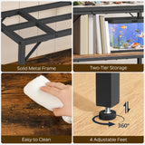 MAHANCRIS 30 Gallon Fish Tank Stand, Aquarium Stand with 2-Tier Storage Shelves, Heavy Duty Breeder Turtle Terrarium Stand Rack for Home Office, 30.0" L x 11.8" W x 24.4" H, Rustic Brown FTHR3001 MAHANCRIS