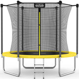 AOTOB 12 FT Trampoline for Kids with Enclosure Net, Recreational Outdoor Trampolines, ASTM Approved (Yellow) AOTOB