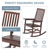 Mederlo Acacia Wood Outdoor Rocking Chair, Patio Rocker for Front Porch, Deck, Indoor Mederlo