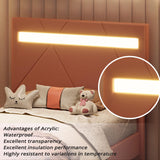 LIKIMIO Twin Bed Frame with LED Lights(Smart APP Control), Upholstered Modern Platform Bed Frame, No Box Spring Needed/Noise-Free/Easy Assembly, Pink LIKIMIO