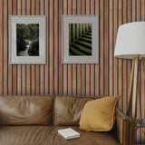 Abyssaly Wood Slat Wallpaper Peel and Stick, Brown Striped Wood Grain Contact Paper, Removable Self Adhesive Faux Wood Panel Wall Covering for Cabinets and Drawers 17.71 in X 118 in Abyssaly