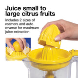 Proctor Silex Alex's Lemonade Stand Electric Citrus Juicer Machine and Squeezer, for Lemons, Limes and Oranges, 34 oz, Includes 2 Reamers & Recipe Book, Yellow (66341) Proctor Silex