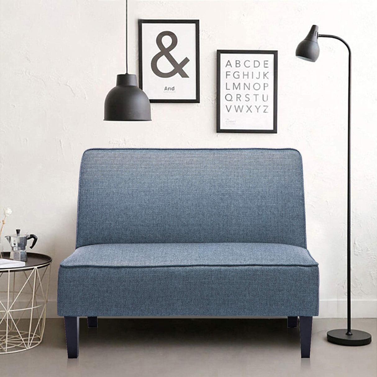 Changjie Furniture Small Loveseat Sofa Upholstered Mini Couch for Small Spaces 2-Seater Sofa Couch with Wooden Legs for Bedroom Living Room (Prints) Changjie Furniture