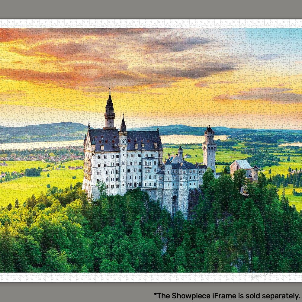 Pintoo Panoramic Jigsaw Puzzles 4000 Piece for Adults - Sunset of Neuschwanstein Castle, Germany Beautiful Plastic Puzzle for Home Decor Zero Dust Easy Storage [H2318] Pintoo