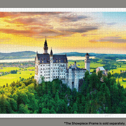 Pintoo Panoramic Jigsaw Puzzles 4000 Piece for Adults - Sunset of Neuschwanstein Castle, Germany Beautiful Plastic Puzzle for Home Decor Zero Dust Easy Storage [H2318]