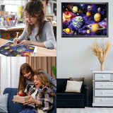 CEOVR Planets Diamond Art Kits for Adults, 5D DIY Full Drill Universe Diamond Painting Dots Crystal Gem Art, Adult Crafts Kits Arts and Crafts, Wall Decor for Home Office 12x16inch, Space Stars CEOVR