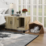 TaoHFE Litter Box Enclosure Cat Litter Box Furniture Hidden with Cat Scratch Pad Decorative Farmhouse Wooden Hidden Litter Box Cat House Litterbox Furniture Cat Box Furniture Litter Box Cabinet Oak TaoHFE