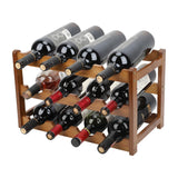CAMOAT Bamboo Wine Rack,Wine Racks Countertop, Small Wine Rack Freestanding Floor,3 Tiers 12 Bottles Wine Rack,Sturdy and Durable Wine Rack Shelf for Cabinets Kitchen,Home Bar,Wine Storage CAMOAT