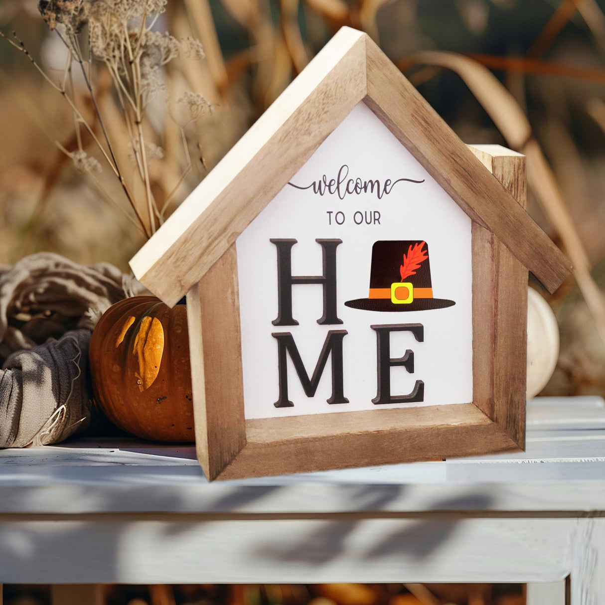 Barsha Space Interchangeable Seasonal Decor Welcome Sign,Rustic Square Wood Farmhouse Hallway Ornaments or Wall Hanging Outdoor,Holiday Decorations for All Seasons(Holiday Replaceable) Barsha Space