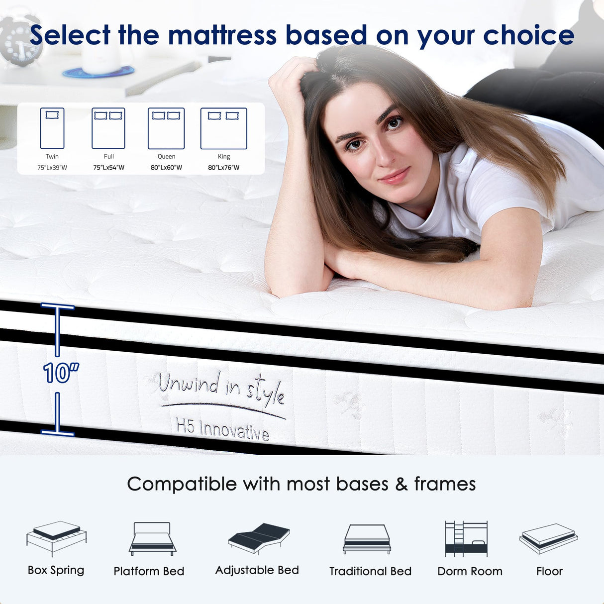 SogesSleep Twin Mattress, 12 Inch Hybrid Mattress in a Box, Individual Pocket Spring Bed Mattress, Medium Firm Mattress for Pressure Relief, Strong Edge Support, CertiPUR-US & Fiberglass Free SogesSleep