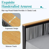 HOMREST 7 Piece Outdoor Sectional Patio Conversation Set,5 Seats Metal Outdoor Patio Furniture Set, All Weather Outdoor Couch Set with 2 Ottoman,3-Seats Sofa,Love Seat,Side Table for Deck, Lawn(Grey) HOMREST