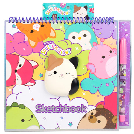 Squishmallows Original Sketchbook, Over 20 Stationery Supplies, Features Scrapbook Stickers, Cam the Cat Fidget Toy, Drawing Paper, Great Kids Craft, Coloring Books for Kids Ages 4-8 Squishmallows