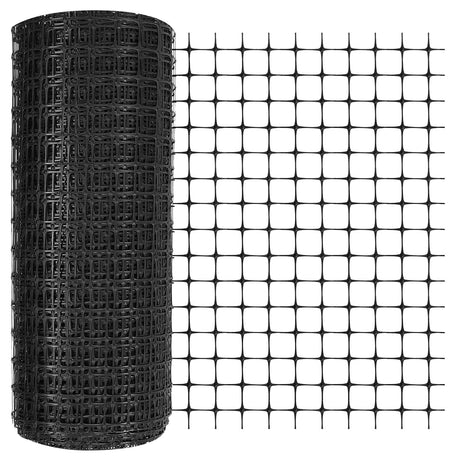 Preboun Plastic Mesh Fence 2 x 164 ft Plastic Safety Fence Roll Reusable Animal Construction Barrier Netting Temporary Pool Fencing Snow Fence for Construction Animal Garden Fencing(Black) Preboun
