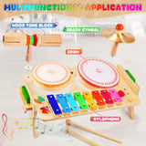 Wingyz Kids Drum Set for Toddlers Baby Music Instruments 7 in 1 Montessori Preschool Musical Toys Children Drum kit Xylophone Tambourine Birthday Gifts for Boys and Girls wingyz