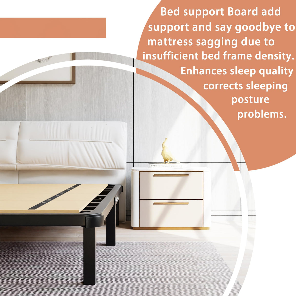 Imperius Foldable Box Spring, Bunkie Board, Bed Support Slats, Bed Boards for Under, Twin (60x30) Imperius