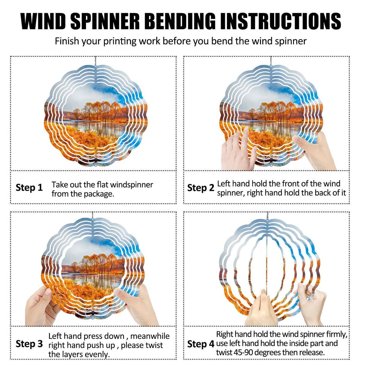 10 Pack Sublimation Wind Spinner Blanks 8 Inch,3D Aluminum Wind Spinner Sublimation DIY Crafts Ornaments for Indoor Outdoor Garden Yard LWestine