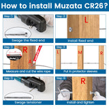 [Patent] Muzata 20 Pack 1/8" Invisible Cable Railing Kit Hardware Invisible Receiver Swage Stud End for 2"x2" 4"x4" Wood Metal Post T316 Stainless Steel Deck Cable Railing System 10 Pair CR26 Muzata