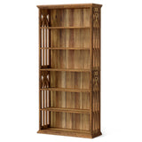 LITTLE TREE 6-Tier Bookcase, 75-Inch Farmhouse Bookshelves and Bookcases, Floor Standing 6 Shelf Wooden Display Storage Shelves Tall Bookcase for Home Office, Living Room, Bed Room, Brown LITTLE TREE