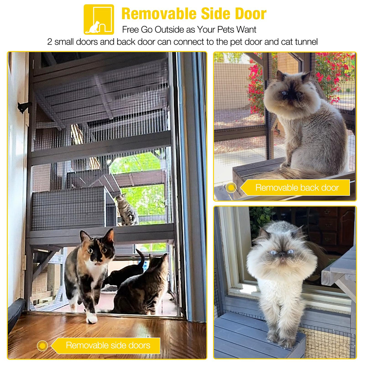 Aivituvin Catio Outdoor Cat Enclosure Large Cat House for Mulitiple Cats Walk in Cat Cage with Tarp Roof 70" Aivituvin