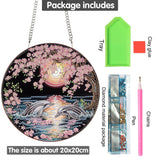 Yomiie DIY Double Sided Sun Catcher Window Hanging – Diamond Painting Pendant Kit with Dolphin Animal & Flowers Design, Spring Outdoor Decor Hanging Ornament, 5D Diamonds Art for Home/Garden 8x8 inch Yomiie