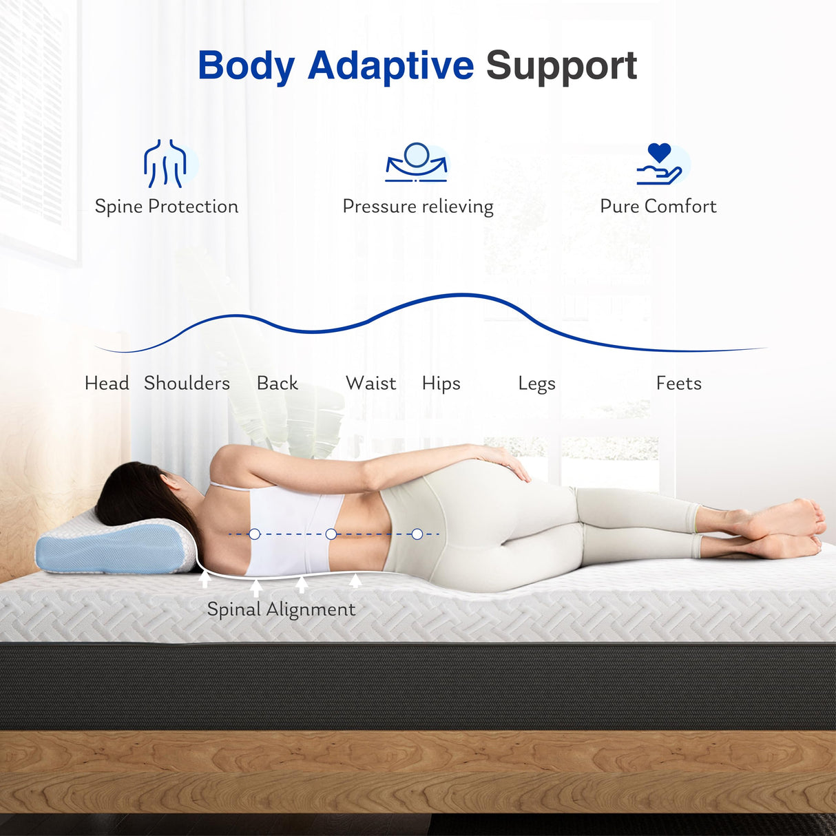 Gelsea 12 Inch King Green Tea Memory Foam Mattress for Cool Sleep & Pressure Relief, Bed in a Box, Removable Cover No Fiberglass, CertiPUR-US Certified Gelsea