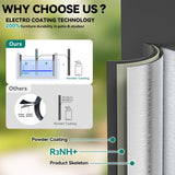 YITAHOME Stackable Patio Dining Set for 6, Breathable Outdoor Dining Set w/55 Aluminum Patio Table & 6 Stackable Patio Chairs Set, All Weather Outdoor Patio Dining Set for Backyard Deck Porch, Black YITAHOME