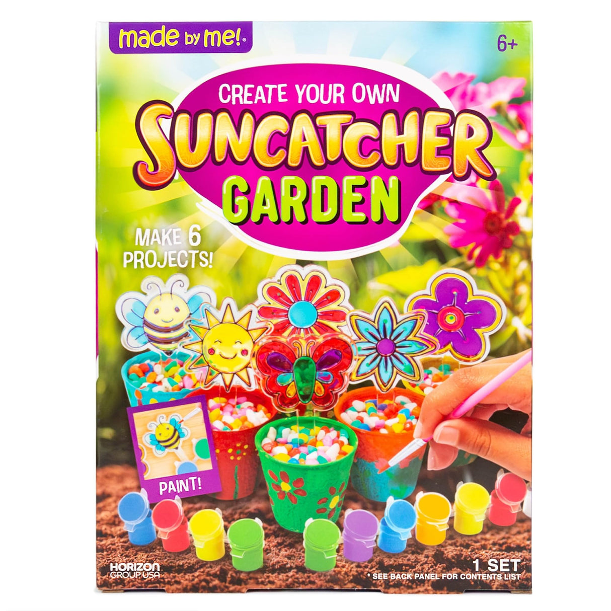 Made by Me Create Your Own Suncatcher Garden, Includes 6 Suncatchers to Paint, 7 Suncatcher Paints & Acrylic Paints, Fun Arts & Crafts for Kids, Suncatcher Kit, Unique Craft Kits, Cool Window Art Horizon Group USA