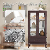 CKEASEAN Lighted Curio Cabinet, 52" H Glass Display Cabinet with Adjustable Shelves, China Cabinet with Tempered Glass Doors for Living Room, Light Blub Included (Dark Cherry) CKEASEAN