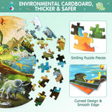 DIGOBAY Floor Puzzles for Kids Ages 3-8, 70 Piece Dinosaur Jigsaw Puzzle for Kids Ages 3+ Year Old Large Round Toddler Puzzles Preschool Learning Educational Toys Gift for Boys Girls (Tyrannosaurus) DIGOBAY