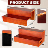 Alytree Expandable Liquor Bottle Display Shelf,2 Pack bar Shelves for Liquor Bottles, 2 Tier bar Bottle Display Shelf, Real Wood Liquor Shelf for Home Bar Alytree