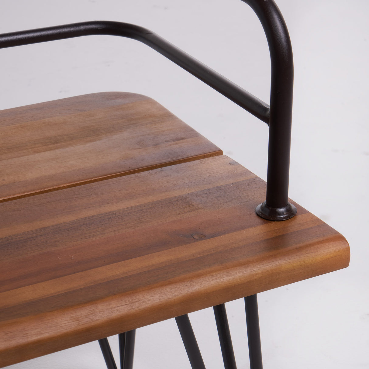 Christopher Knight Home Lastoro Outdoor Industrial Rustic Iron and Acacia Wood Bench, Teak Finish With Rustic Metal Christopher Knight Home