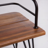 Christopher Knight Home Lastoro Outdoor Industrial Rustic Iron and Acacia Wood Bench, Teak Finish With Rustic Metal Christopher Knight Home