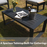 Sundale Outdoor Aluminum Patio Furniture Set, 4 Piece Modern Outdoor Furniture with 6 inch Cushion, Metal Patio Sectional Conversation Sets for Deck, Backyard, Porch (Grey) Sundale Outdoor