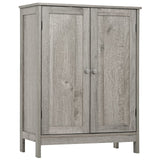 Iwell Storage Cabinet, Floor Storage Cabinet with 2 Adjustable Shelves & 2 Doors, Wooden Shoe Cabinet for Entryway, Office, Living Room, Gray Iwell