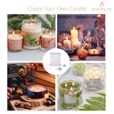 BEADNOVA Braided Candle Wick Spool with Base Set 200 ft Cotton Candle String Roll and 300pcs Wick Clips Sustainer Tabs for Making DIY BEADNOVA