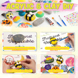 Kiditos Rockin' Rock & Shell Painting- Treasure Painting Kit,Arts and Crafts for Kids 4-12, Kids Painting Set, DIY Arts & Crafts Toys for Boys Girls Birthday Party Activities Gifts Kiditos