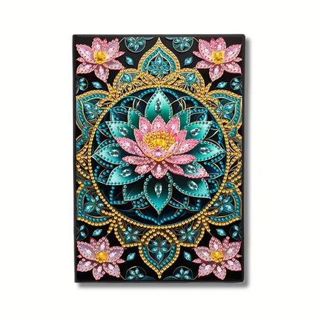 Lotus Diamond Painting Notebook for Adults, A5 Diamonds Art Journal and DIY Sketchbook, Diamond Art Kit Supplies,Gift for Beginners, Craft Lovers, Artists. (Lotus) Formeydemi