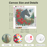AMORARS Horse Diamond Painting Kit for Adults, 5D Flower Diamond Art for Beginners - DIY Full Diamond Dot Gem Art Painting, Suitable Gifts and Home Wall Decoration Crafts, 12x12Inch AMORARS