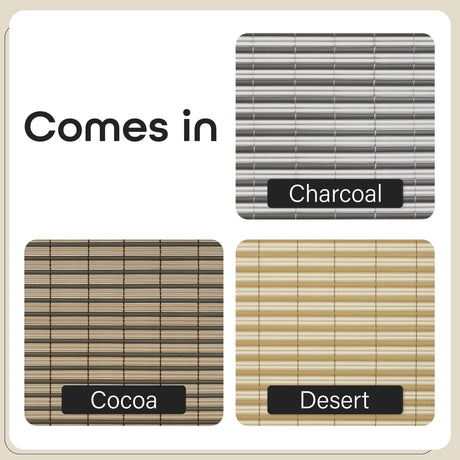 Achim Home Furnishings Cordless Veranda Vinyl Roll-Up Blind 30 Inch Width x 72 Inch Length - Cocoa/Almond Achim Home Furnishings