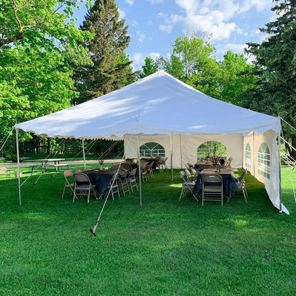 Quictent 20'X20' PVC Fire Retardant Pole Tent, Heavy Duty Party Tent Canopy Shelter, 33-80 Person Capacity, for Parties, Weddings, and Events, Commercial and Residential Use - WoodArtSupply