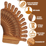 12 Packs Cutting Board Set Plain Chopping Board with Handles Large Serving Board Wooden Kitchen Cutting Board Bulk for Vegetables Meat Pizza Cheese Patelai